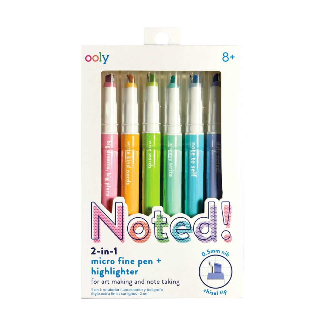 Noted! 2-in-1 Micro Fine Tip Pen and Highlighters