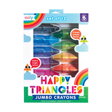 Load image into Gallery viewer, Happy Triangles Jumbo Crayons
