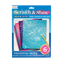 Load image into Gallery viewer, Scratch and Shine Foil Scratch Art Kit - Celestial Skies