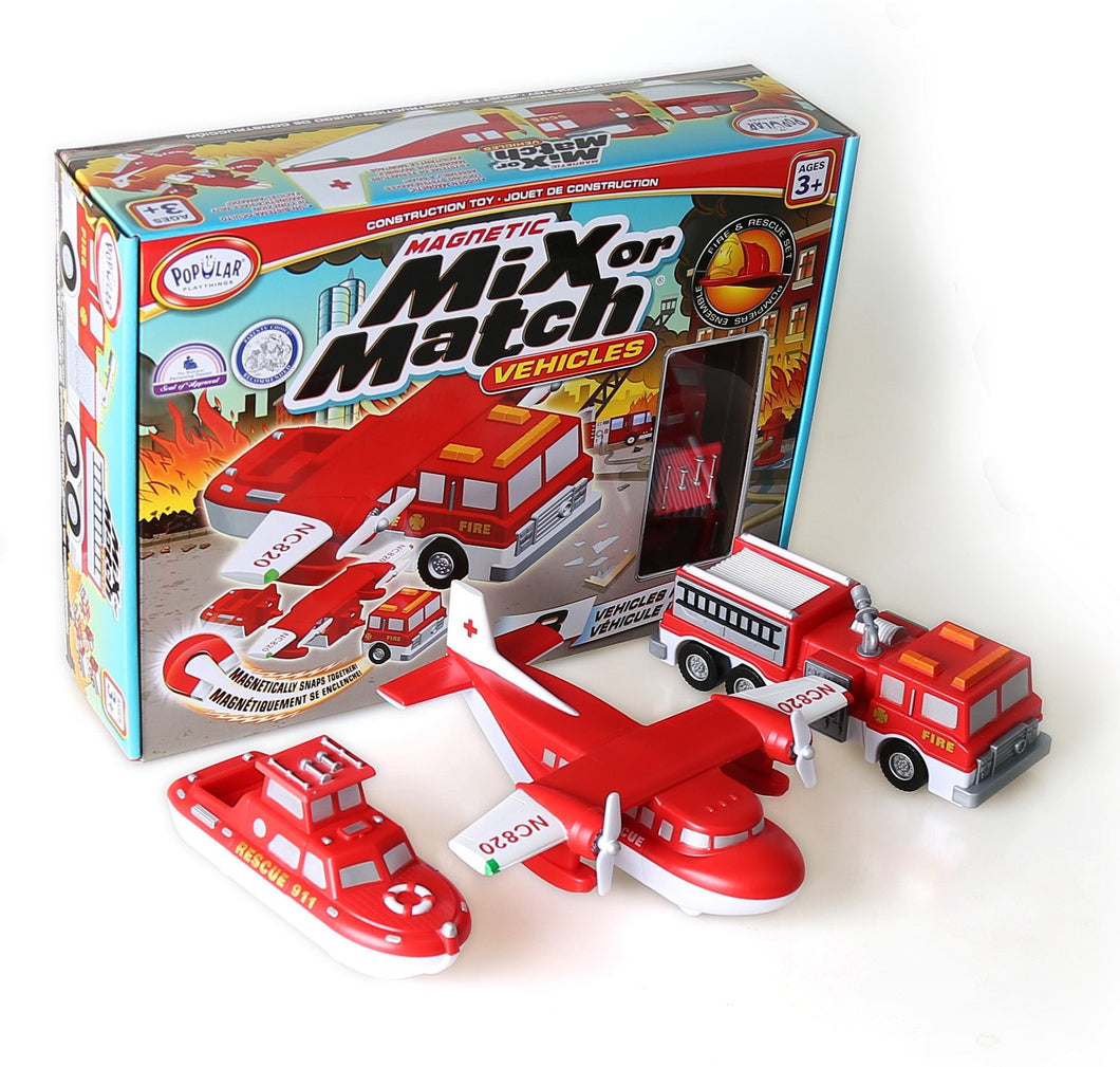 Magnetic Mix or Match Vehicles - Fire & Rescue