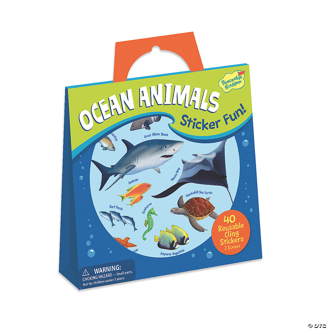 Reusable Sticker Tote - Ocean Animals
