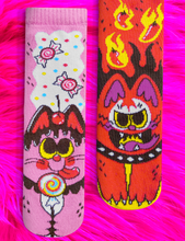 Load image into Gallery viewer, Purrty Sweet & Feline Spicy Socks - Kids (lg)