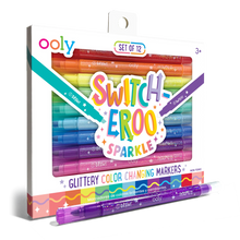 Load image into Gallery viewer, Switch-eroo Sparkle Glittery Color Changing Markers - set of 12
