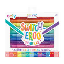 Load image into Gallery viewer, Switch-eroo Sparkle Glittery Color Changing Markers - set of 12