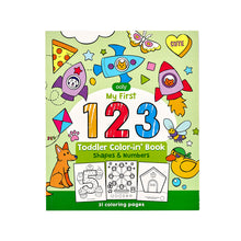 Load image into Gallery viewer, Toddler Coloring Book - 123 Shapes & Numbers