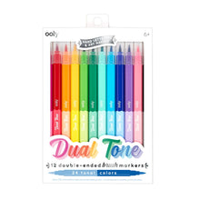 Load image into Gallery viewer, Dual Tone Double Ended Brush Markers - set of 12