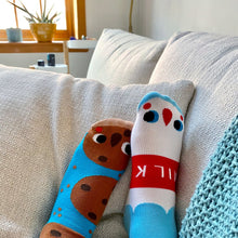 Load image into Gallery viewer, Milk & Cookies Collectible Mismatched Socks - Taste Buds Artist Series