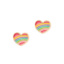 Load image into Gallery viewer, Cutie Enamel Studs Rainbow Heart