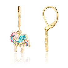 Load image into Gallery viewer, Crystal Unicorn Lever Back Earrings
