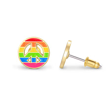 Load image into Gallery viewer, Cutie Enamel Studs Rainbow Peace
