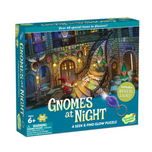 Load image into Gallery viewer, Seek & Find Glow Puzzle: Gnomes At Night