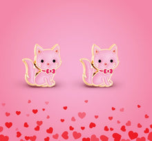 Load image into Gallery viewer, Cutie Enamel Studs Pink Kitty