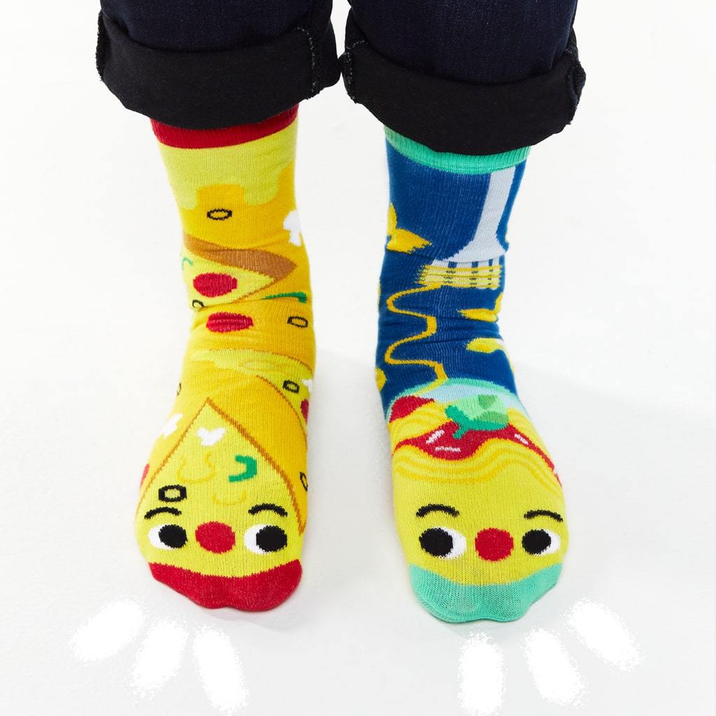 Pizza & Pasta Collectible Mismatched Socks - Crowded Teeth Artist Series
