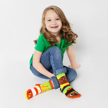Load image into Gallery viewer, Burger & Fries Kids Collectible Mismatched Socks - Crowded Teeth Artist Series