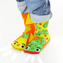 Load image into Gallery viewer, Chips &amp; Guac Collectible Mismatched Socks - Crowded Teeth Artist Series
