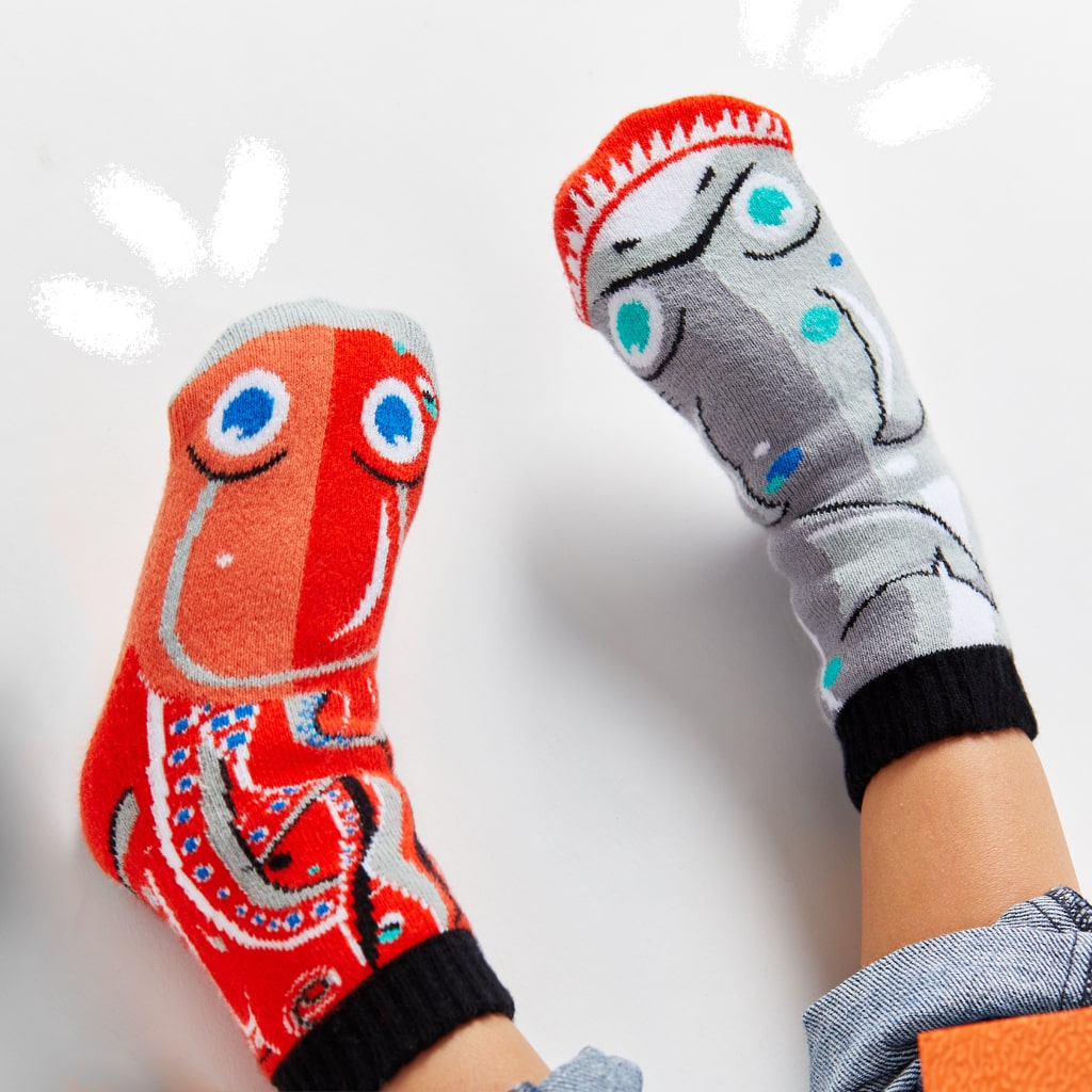 Shark & Octopus Collectible Mismatched Socks