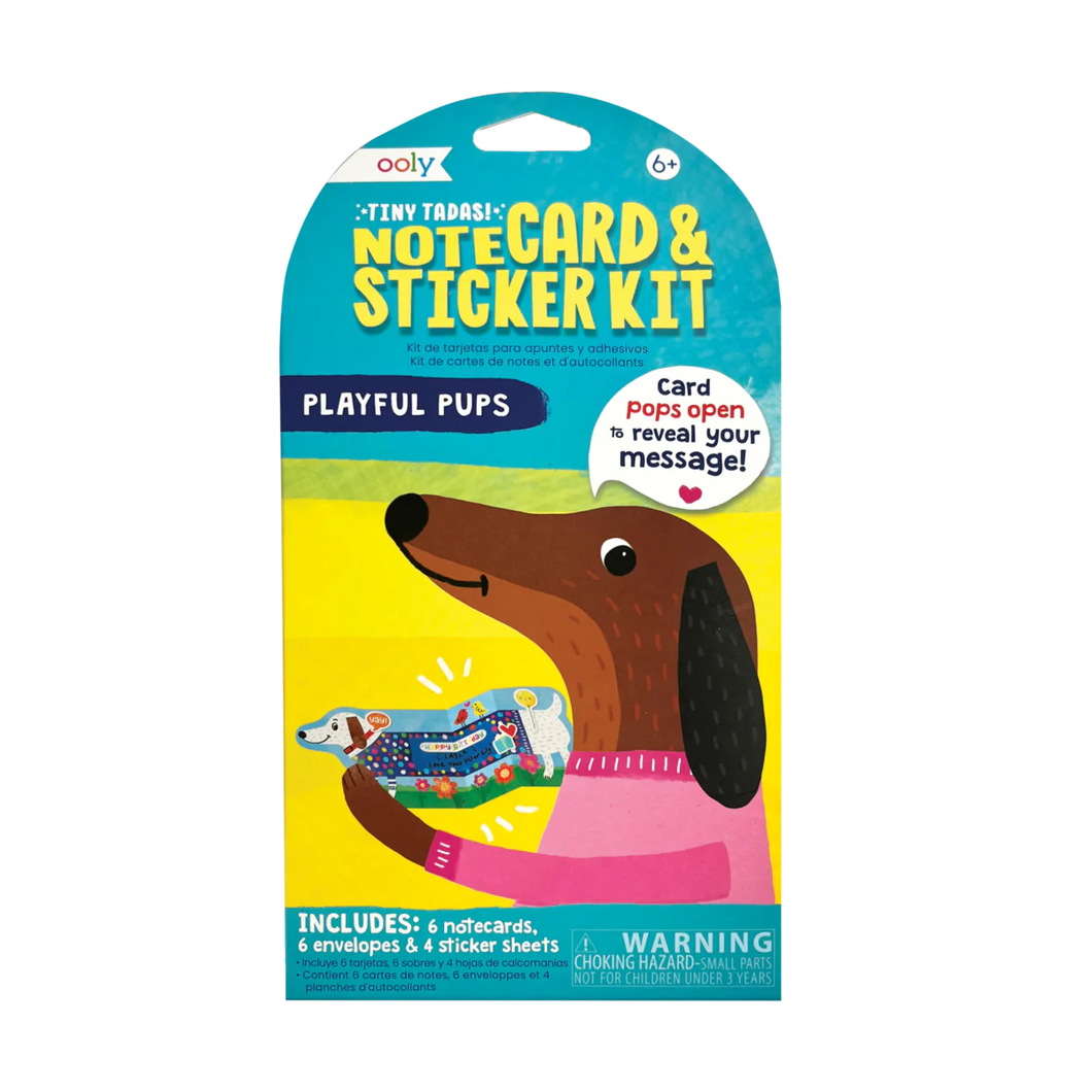 Tiny Tadas! Note Cards and Sticker Set - Playful Pups