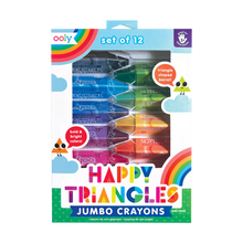Load image into Gallery viewer, Happy Triangles Jumbo Crayons
