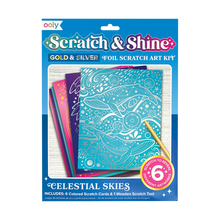 Load image into Gallery viewer, Scratch and Shine Foil Scratch Art Kit - Celestial Skies
