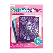 Load image into Gallery viewer, Scratch and Shine Foil Scratch Art Kit - Glorious Garden
