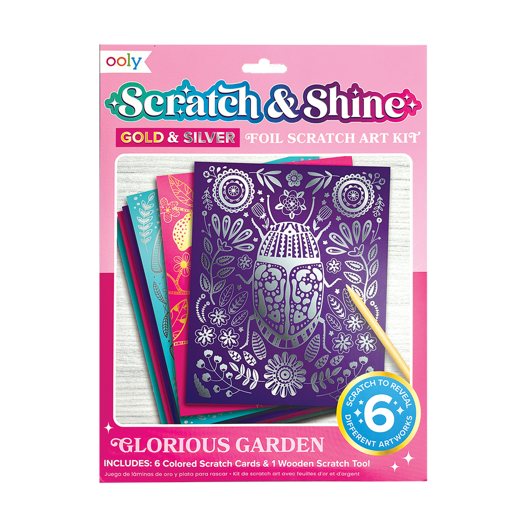 Scratch and Shine Foil Scratch Art Kit - Glorious Garden