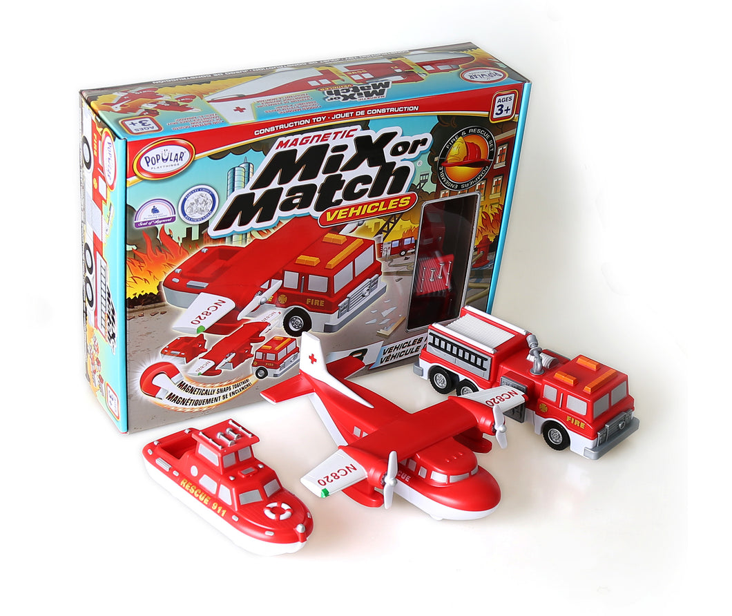 Magnetic Mix or Match Vehicles - Fire & Rescue