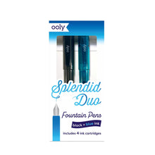 Load image into Gallery viewer, Splendid Duo Fountain Pens - Black &amp; Blue Ink
