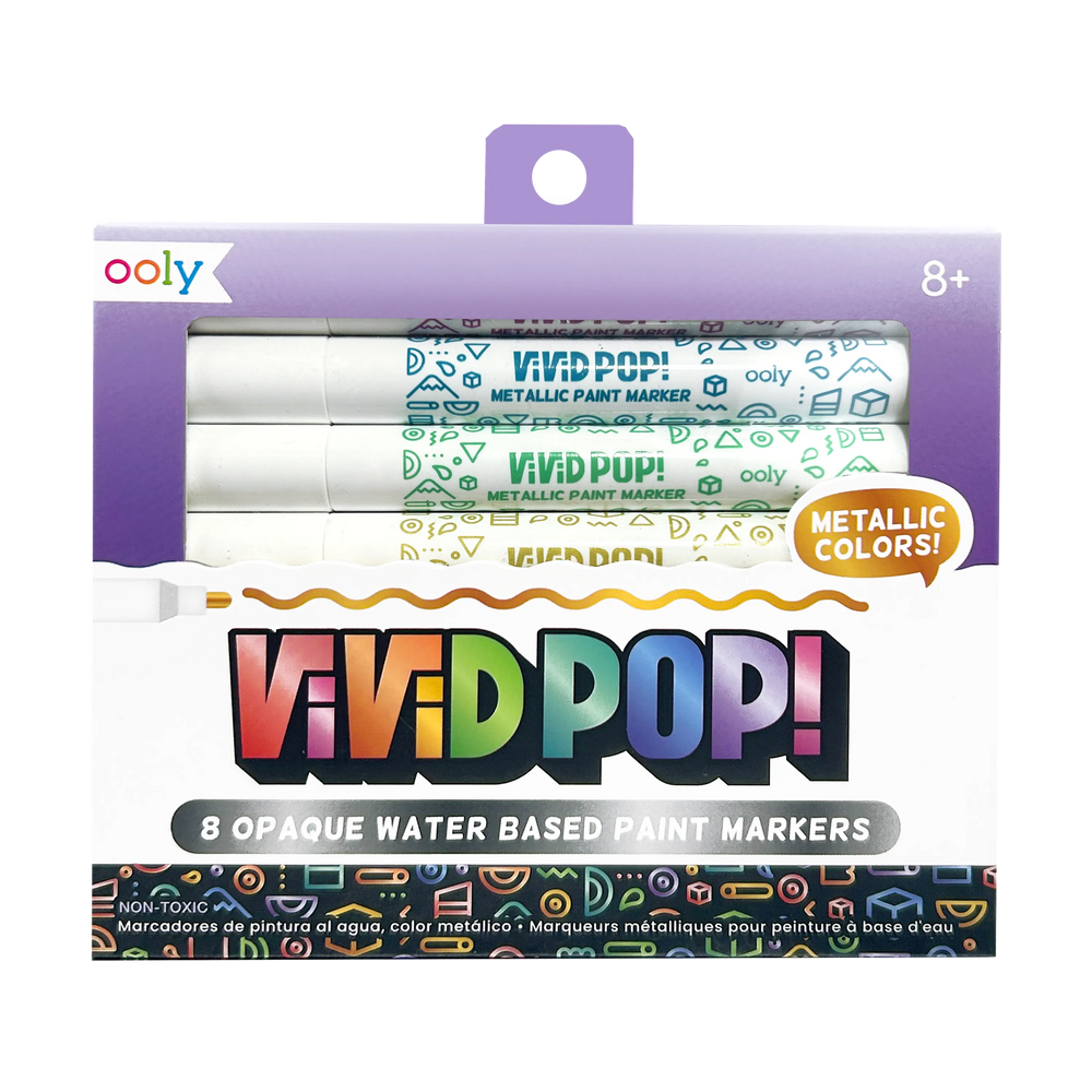 Vivid Pop! Opaque Water-Based Paint Markers - Metallic