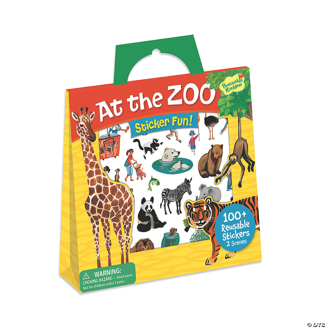 Reusable Sticker Tote - At The Zoo