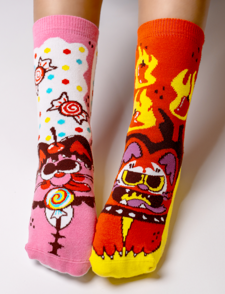 Purrty Sweet & Feline Spicy Socks - Kids (sm)