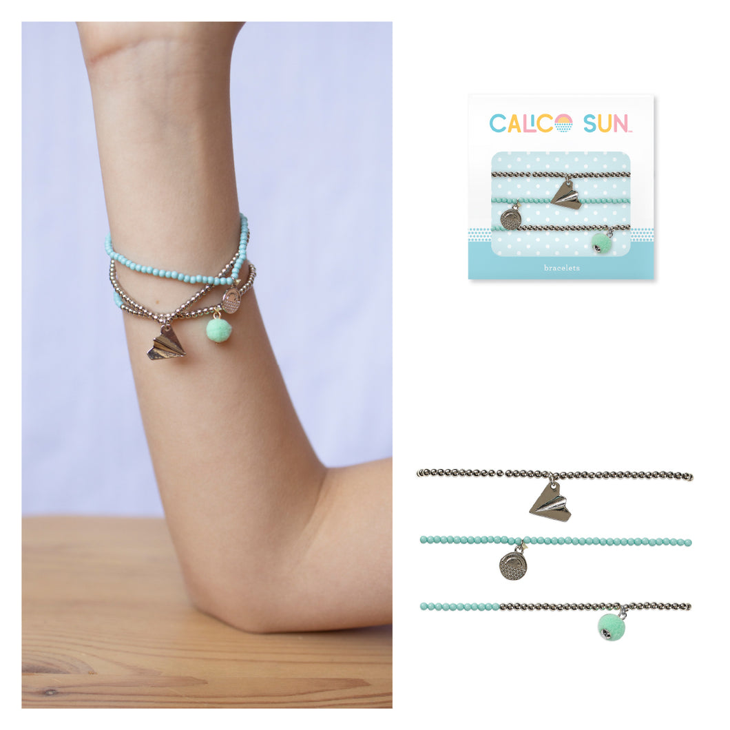 Emma Bracelets - Silver Paper Airplane