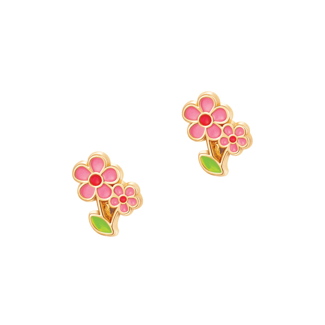 Cutie Enamel Studs Little Pink Flower