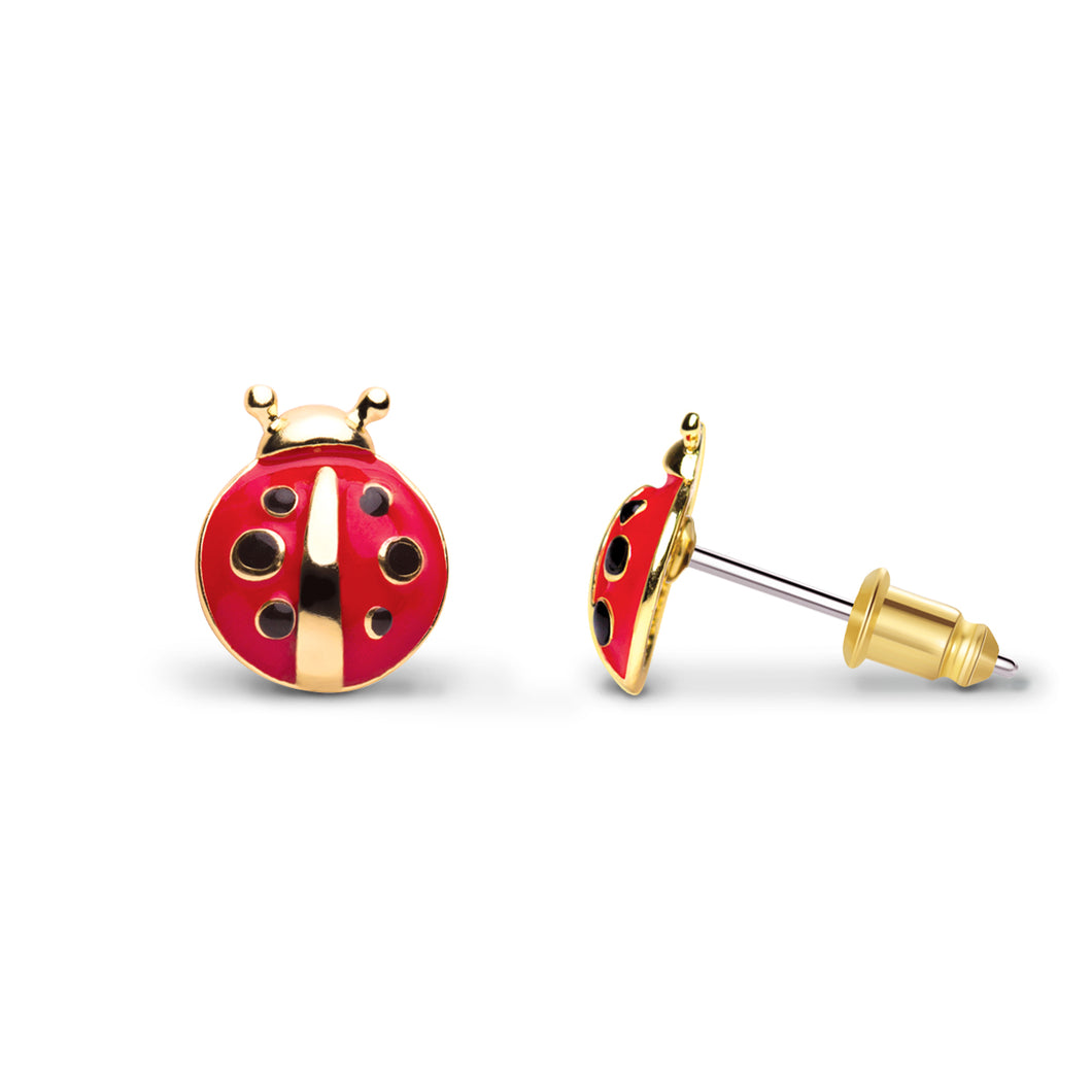 Cutie Enamel Studs Little Ladybug