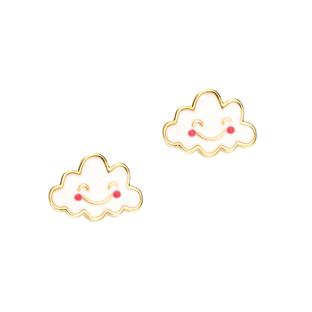 Cutie Enamel Studs Happy Cloud