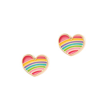 Load image into Gallery viewer, Cutie Enamel Studs Rainbow Heart
