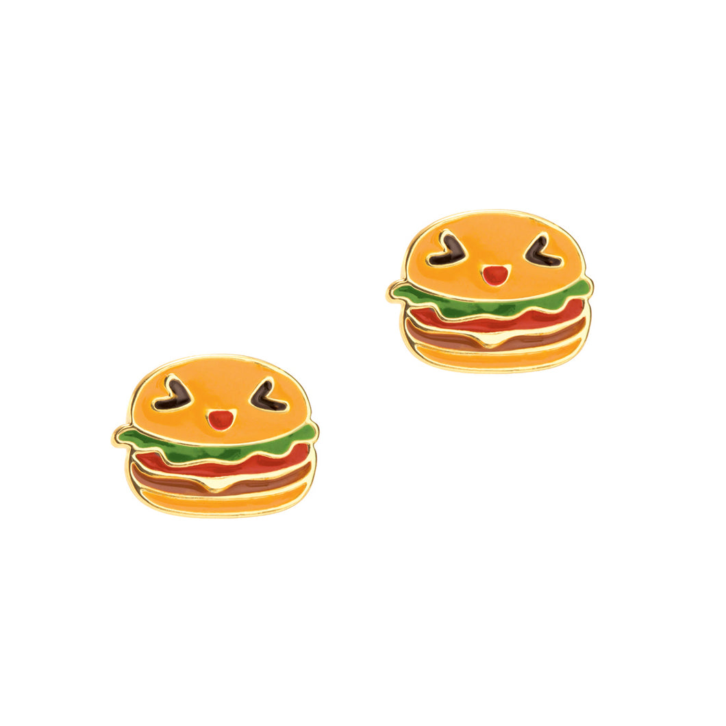 Cutie Enamel Studs Hamburger