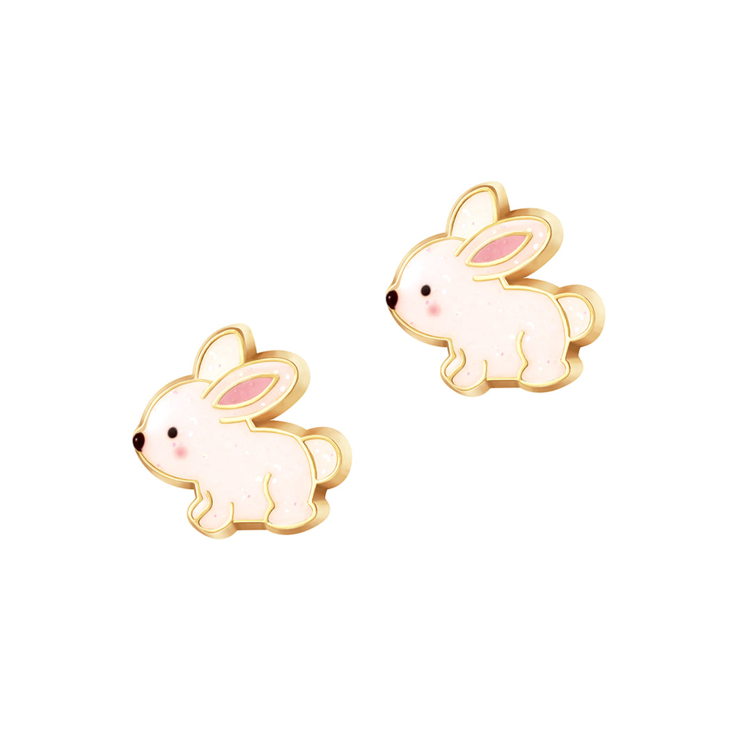 Cutie Enamel Studs Glitter Rabbit