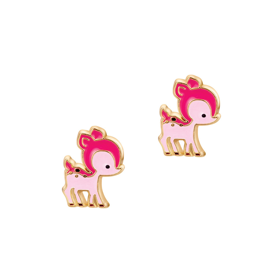 Cutie Enamel Studs Darling Pink Deer