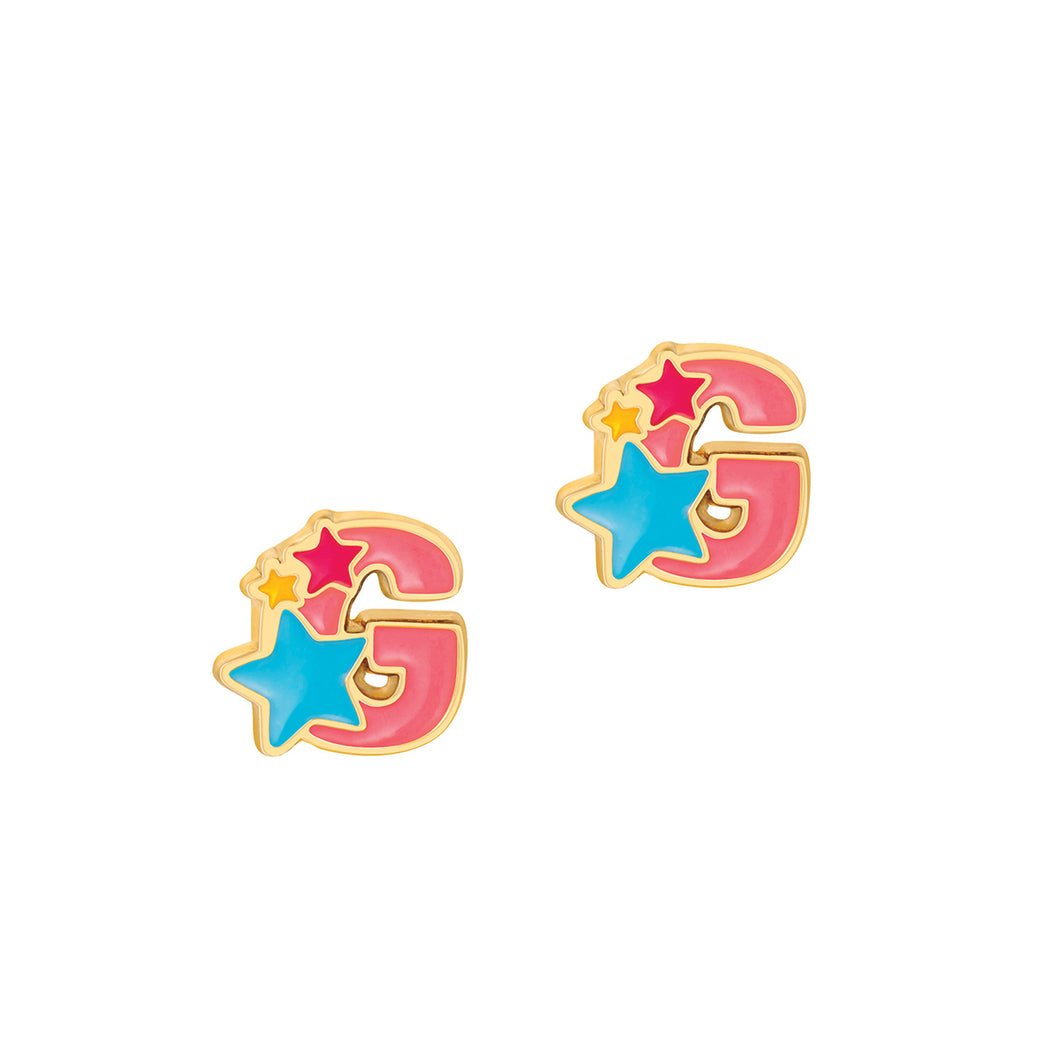 Cutie Enamel Initial Studs 