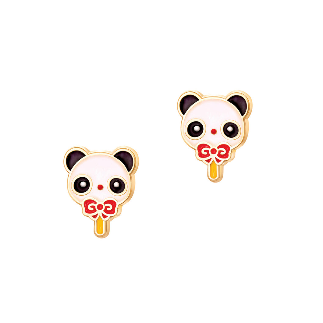Cutie Enamel Studs Panda Popsicle
