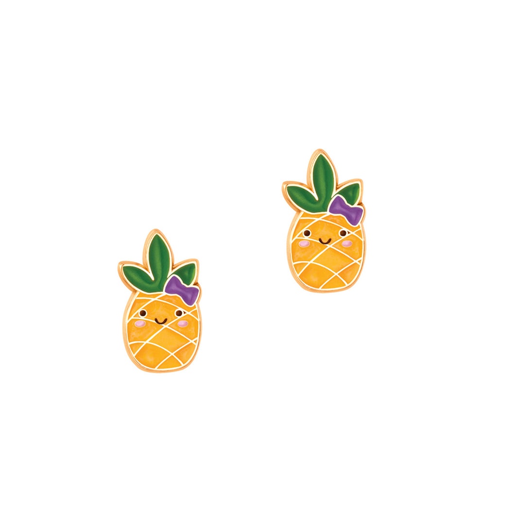 Cutie Enamel Studs Kawaii Pineapple