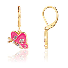 Load image into Gallery viewer, Crystal Butterfly Lever Back Earrings
