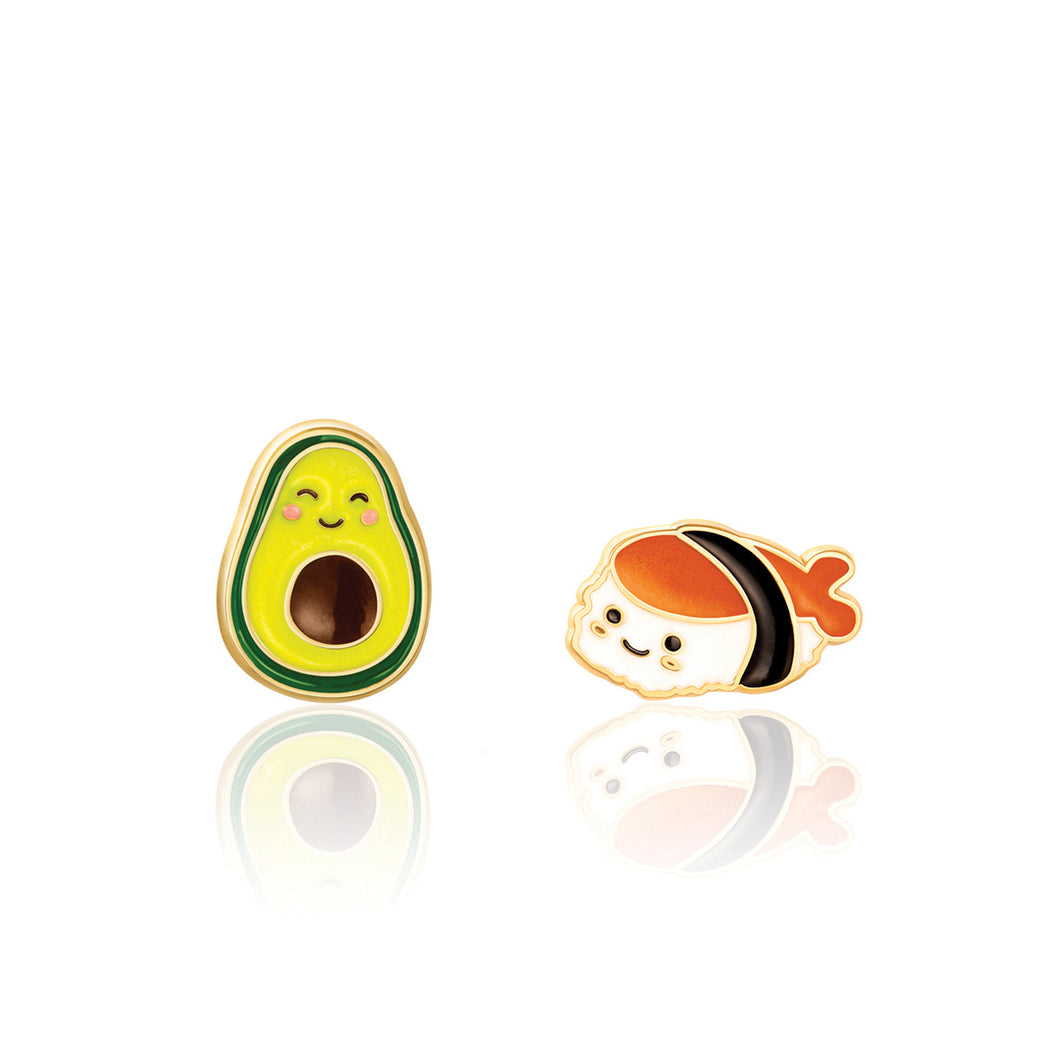 The Perfect Pair Cutie Enamel Studs Guac and Roll