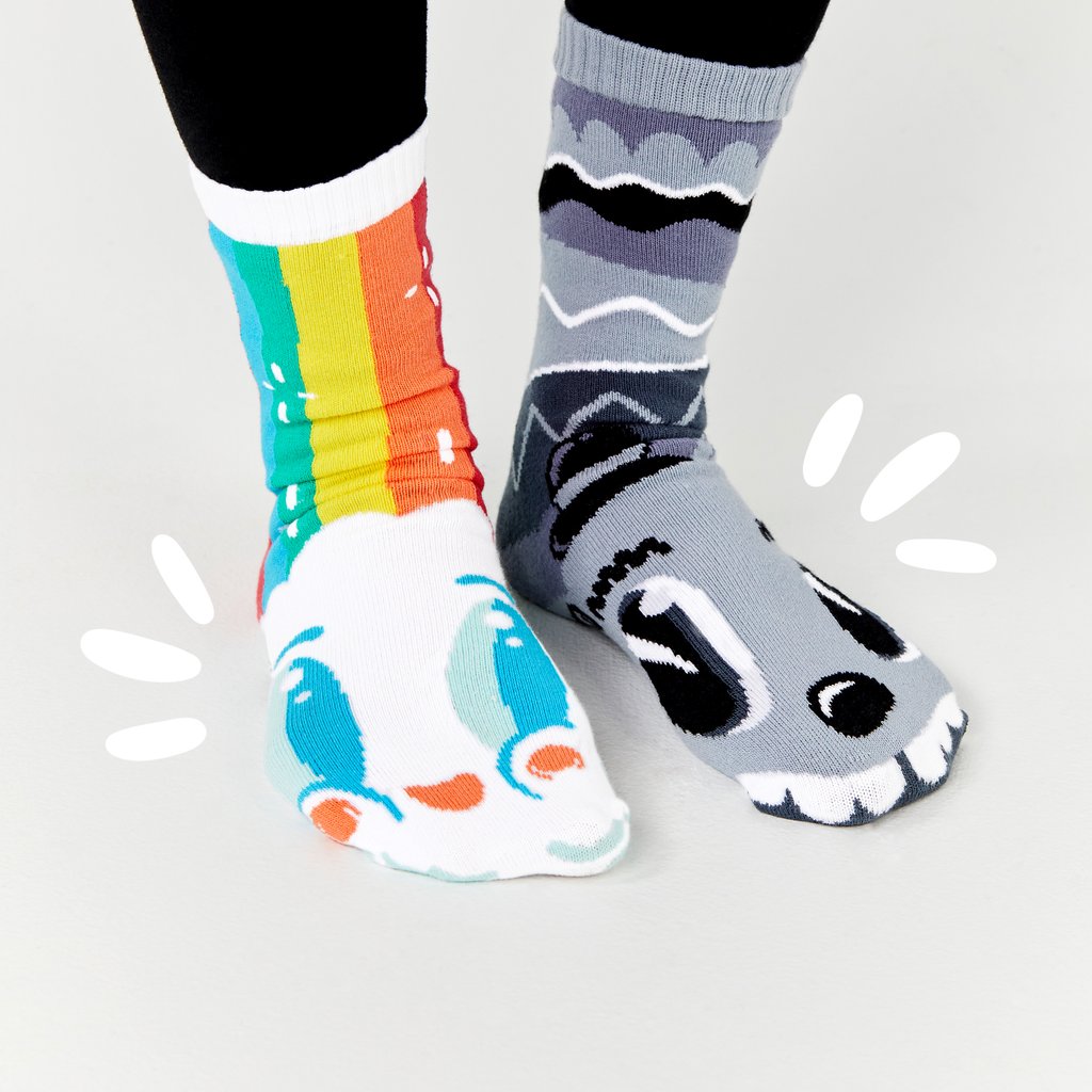 Rainbowface & Mr Gray Collectible Mismatched Socks - Opposocks Artist Series