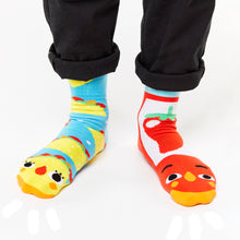 Load image into Gallery viewer, Taco &amp; Hot Sauce Collectible Mismatched Socks - Crowded Teeth Artist Series
