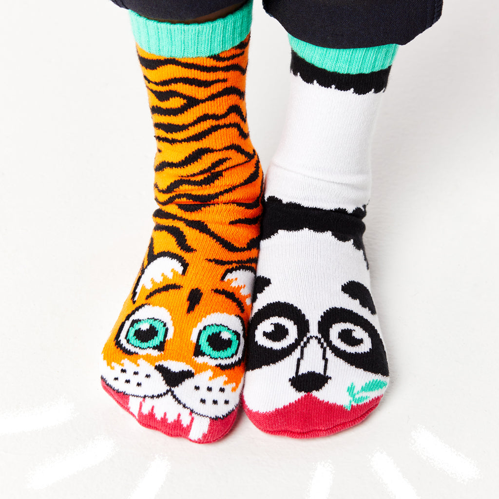 Panda & Tiger Collectible Mismatched Socks